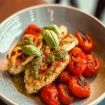 Creamy Pesto Chicken with Roasted Tomatoes First Image First Image