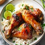 Honey soy chicken drumsticks with coconut rice First Image First Image