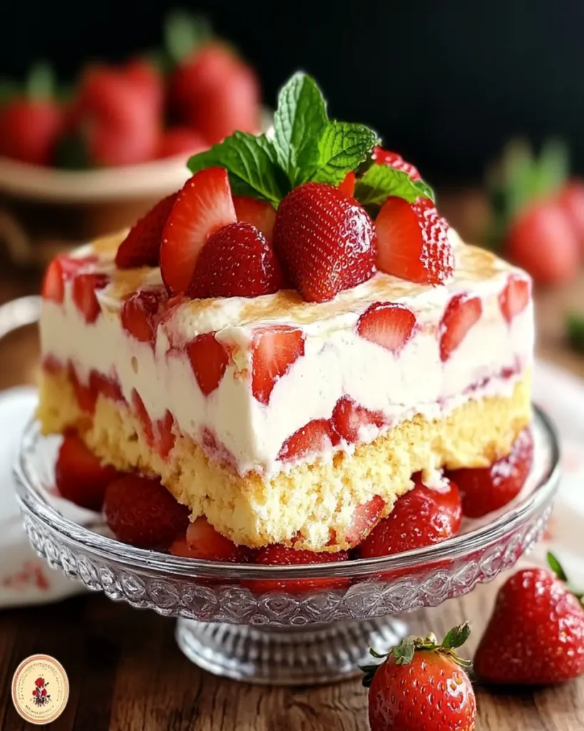 Strawberry vanilla pudding dessert lasagne recipe First Image First Image