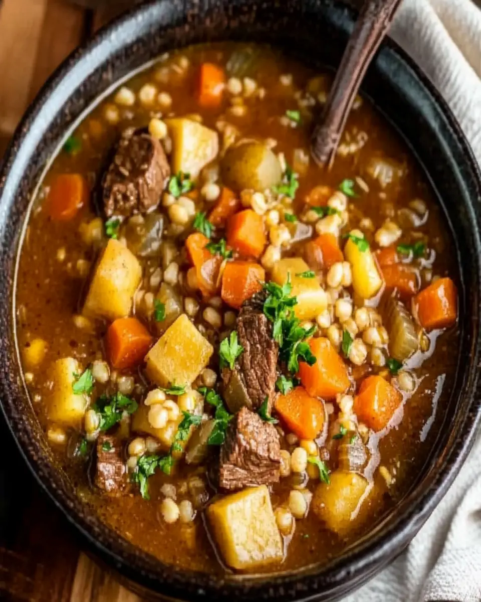 Crockpot Beef and Barley Soup First Image First Image